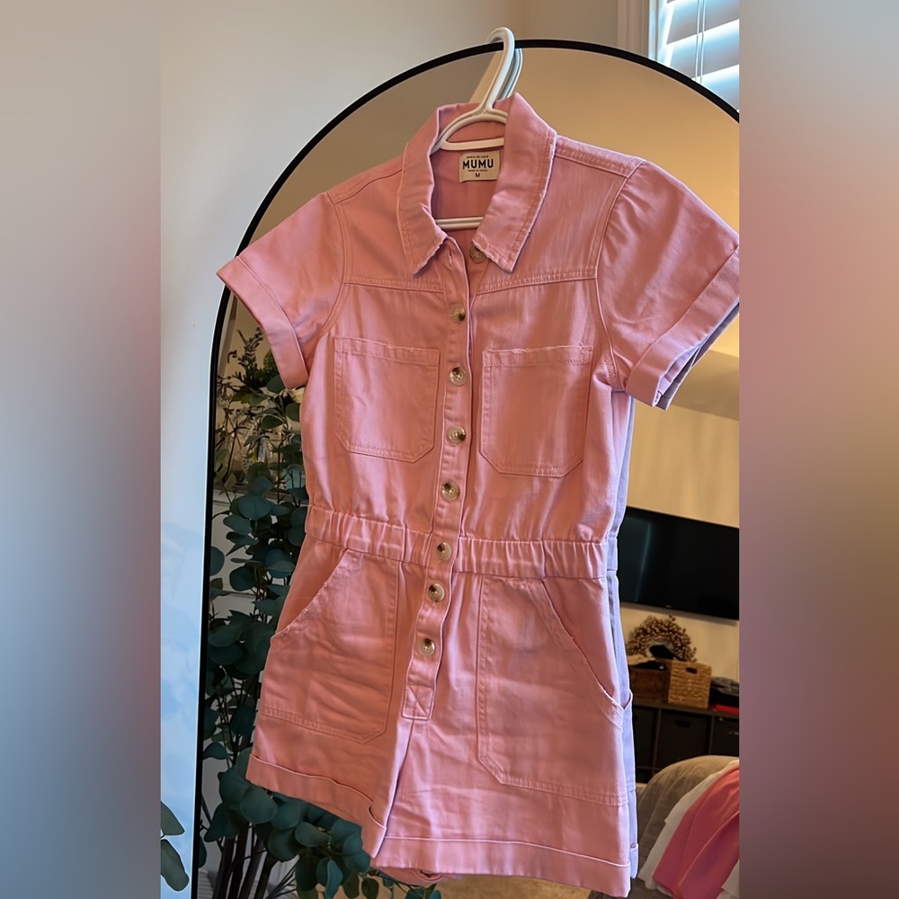 Show Me Your MuMu Cannon Romper in Pink. Size medium. EUC worn once.